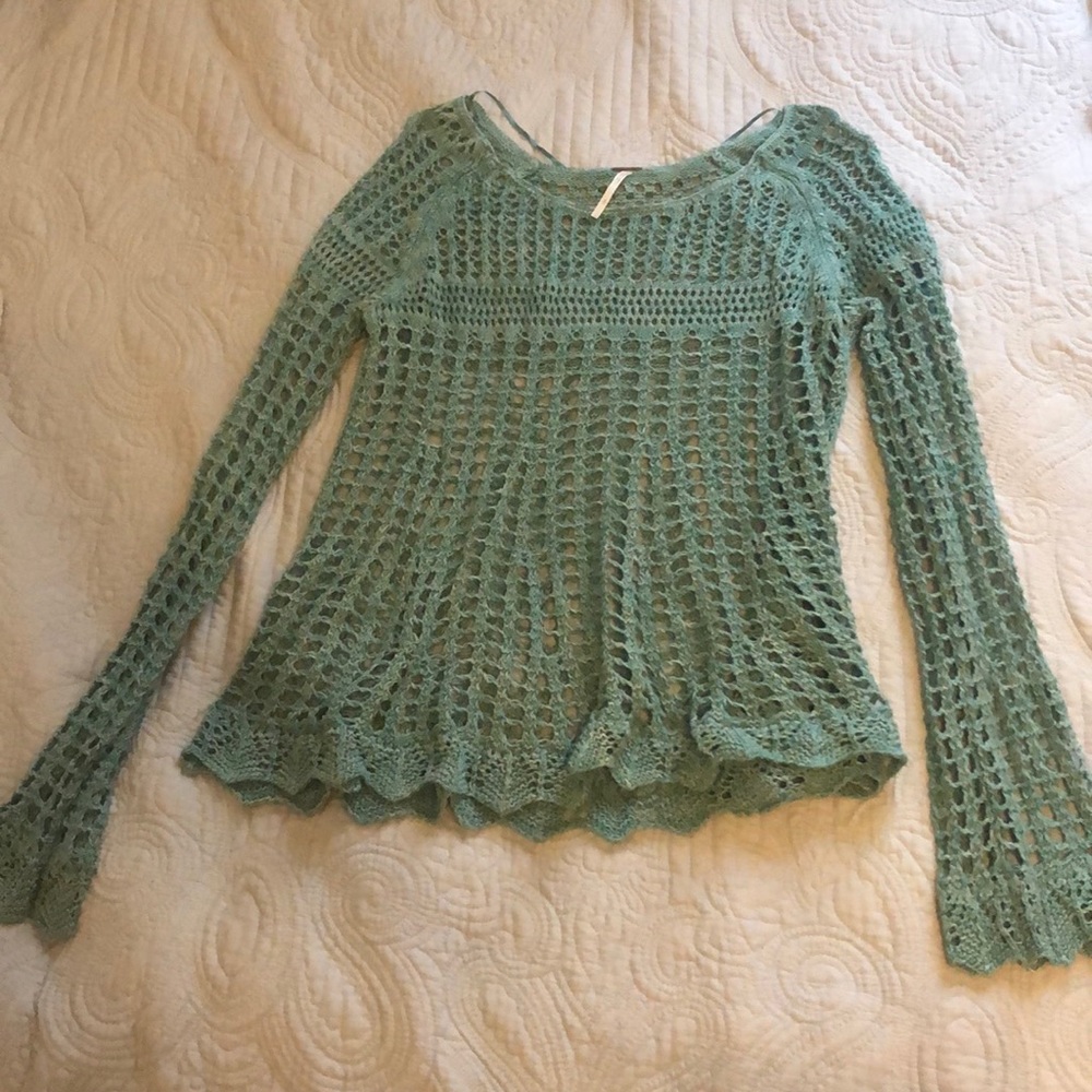 Knitted free people teal sweater